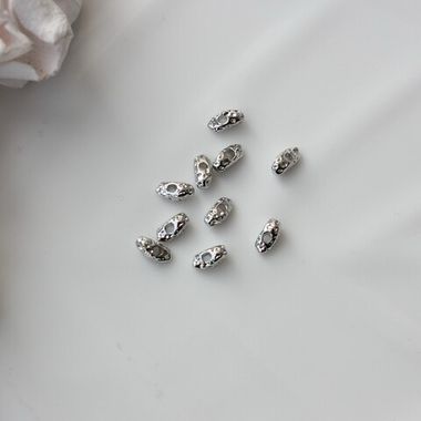 Бусина разделитель (спейсер) фриформ, 7*3 мм, родий, 10 штук. Р084