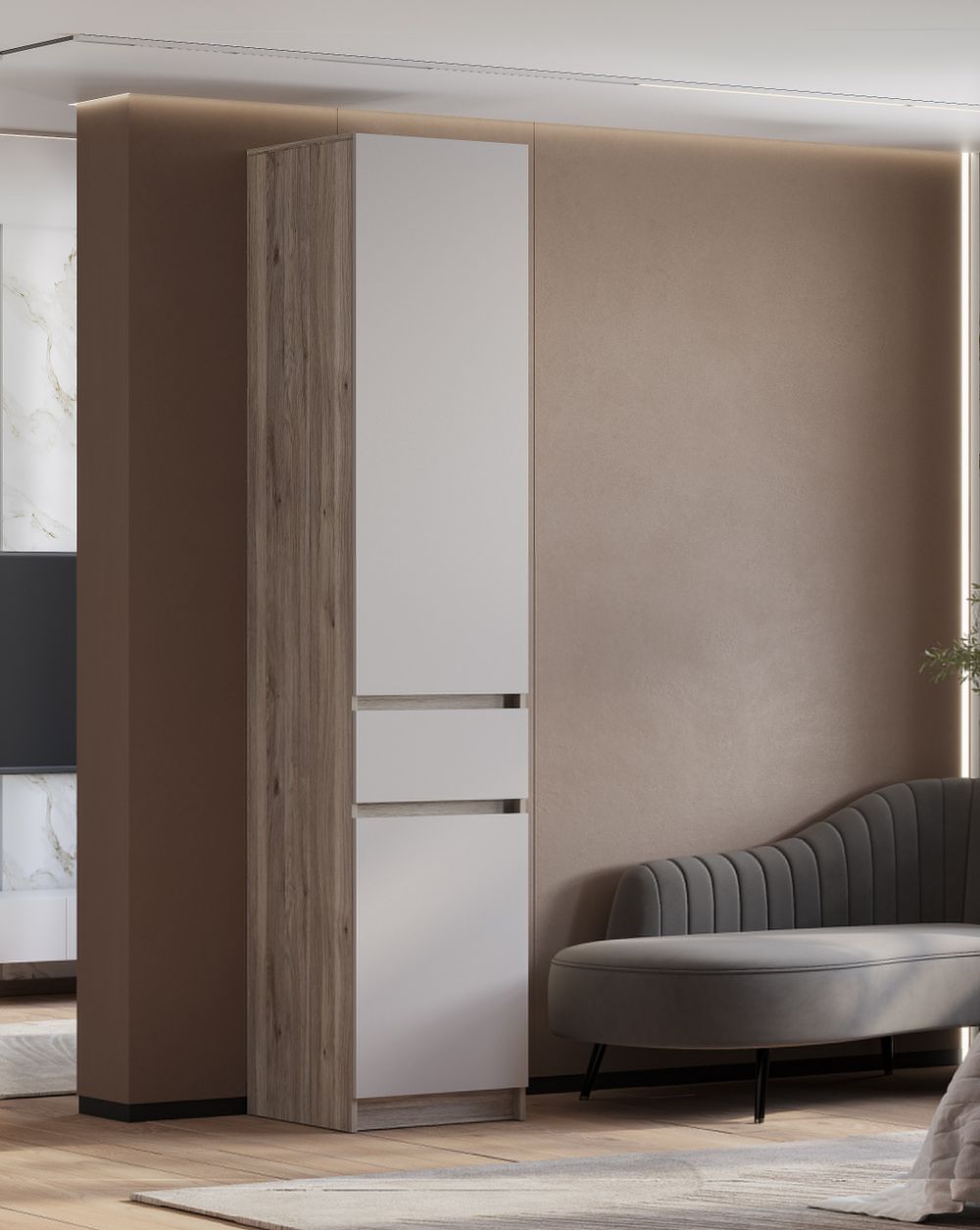 Пенал Багира ПН-01 дуб смоки/кашемир