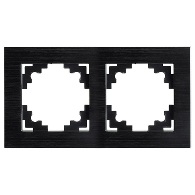 Рамка 2-местная, металл, STEKKER MFR00-7002-05, серия Катрин, черный 50016