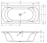 Акриловая ванна Riho LINARES 190x90  (c тоник бортом)