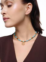 Чокер "Sun" с турквенитом и тигровым глазом Gold