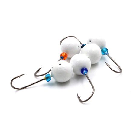 Мормышка литая ЯМАН "Дробинка", вес 2,0 гр., кр. Kumho №69, цв. бел. с/накопит.