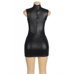 Кожаное платье с кружевом Ohyeah +стринги, XL-2XL