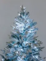 Заснеженная ель с гирляндой «Россо» холодный свет (Литая+пвх) от 1.2 до 2.4 м