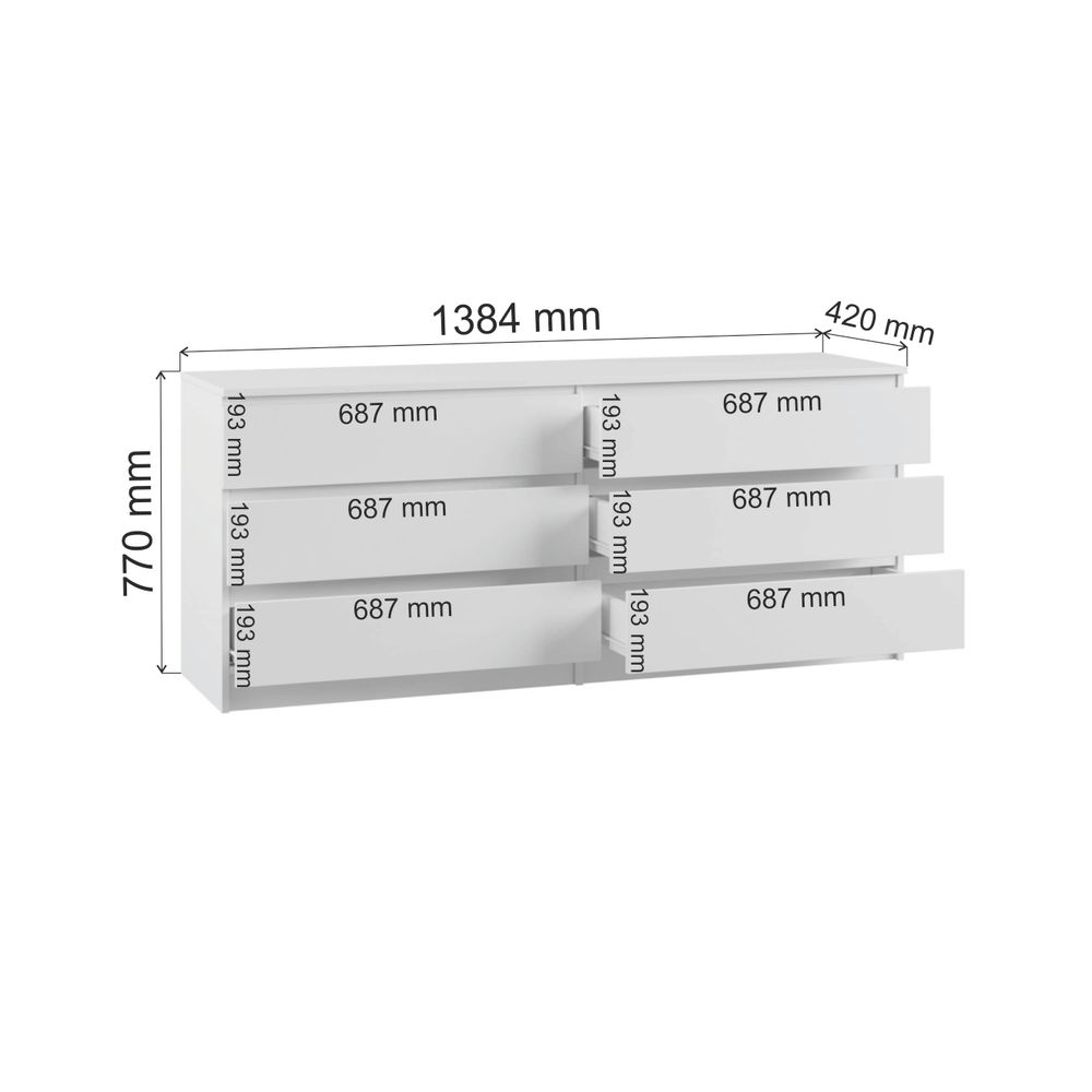 МС Мадера Комод 1384 1384х775х420 (лдсп графит новый)