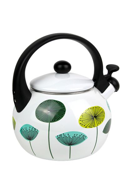 Чайник 2,2 л. эмалированный со свистком Kamille KM 1031 с черной бакелитовой ручкой