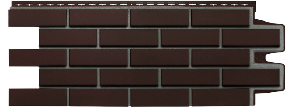 Фасадная панель Гранд Лайн Клинкерный кирпич, Премиум шоколадная