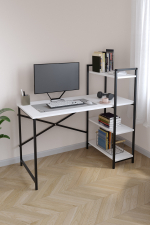 Рабочий стол с вертикальными полками 120х60 - белый