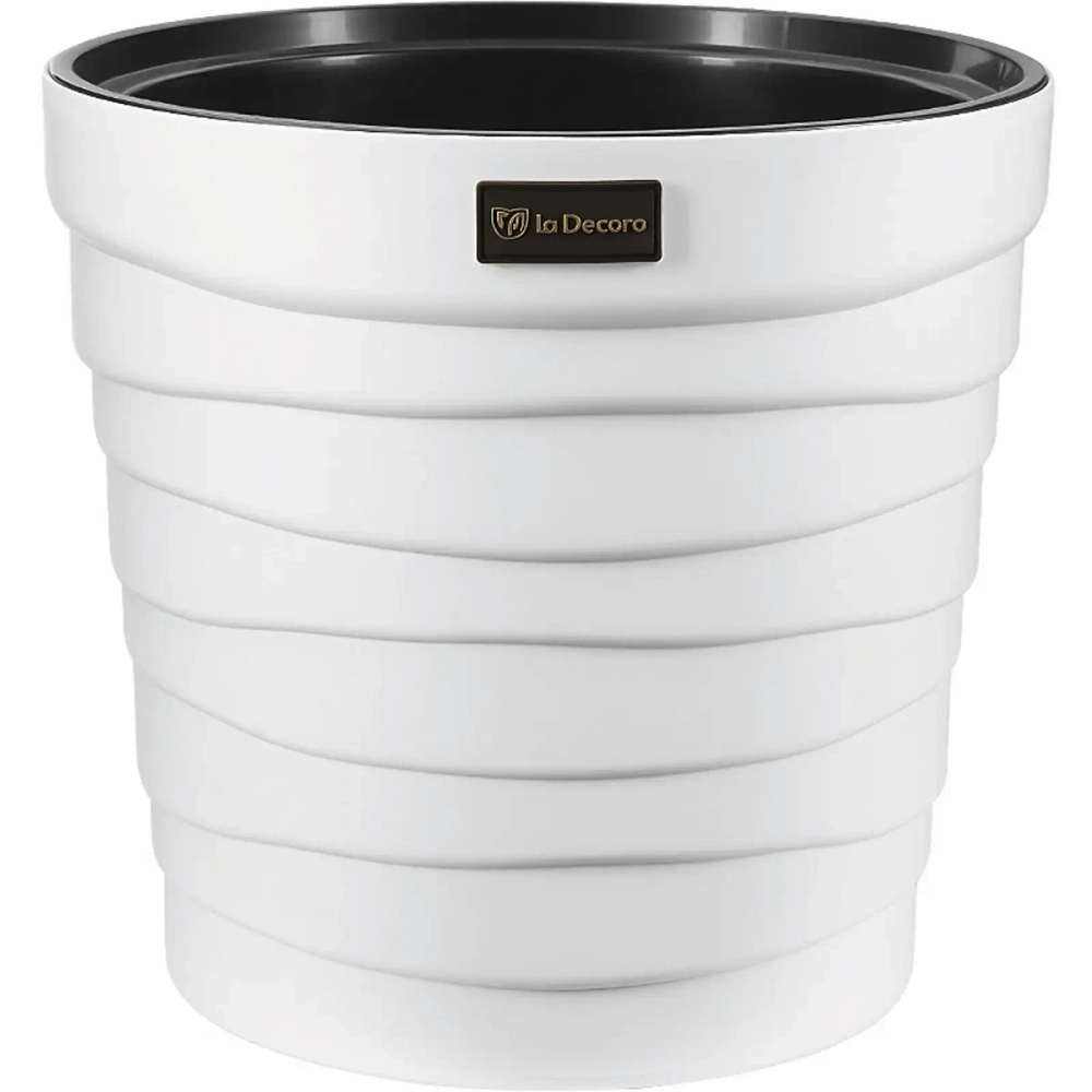 Кашпо для цветов пластиковое 7,5л d-27,1см «Бархан» Белый