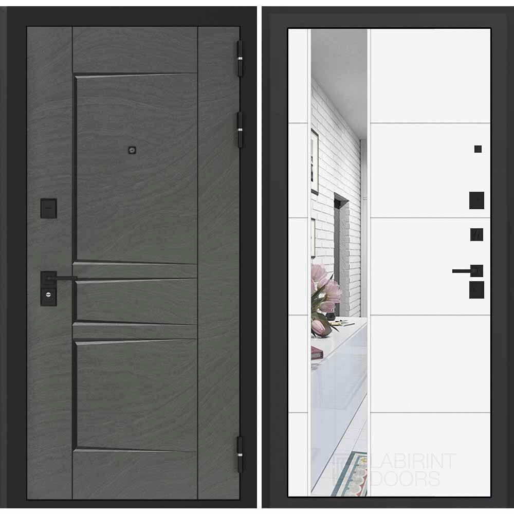 Дверь Входная Бункер BN-04 19 Зеркало Белый софт