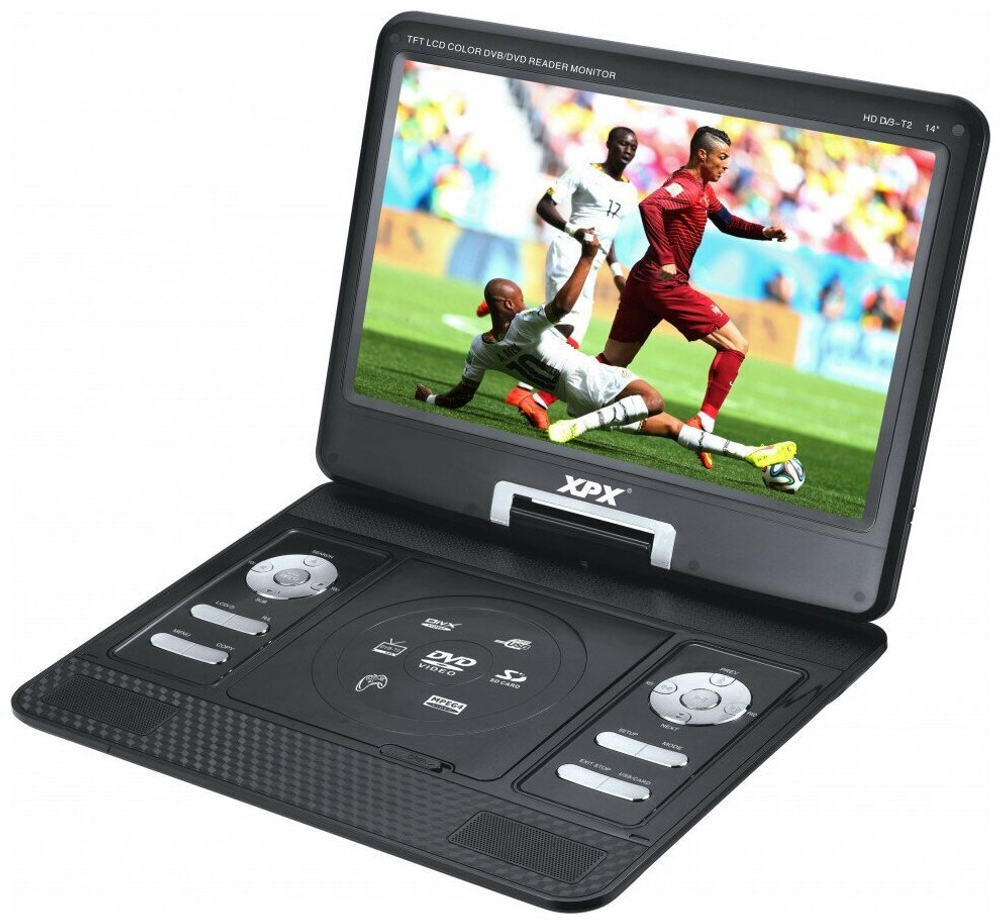 Портативный DVD плеер XPX EA-1369L с цифровым тюнером DVB-T2 14