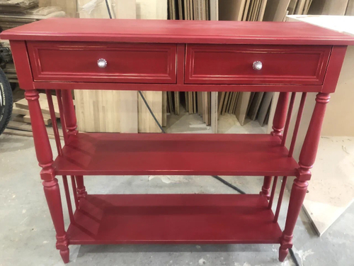 Консоль с двумя ящиками и полками