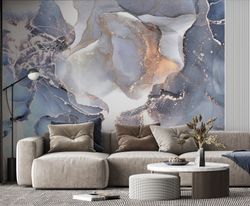 Фотообои синие разводы краски