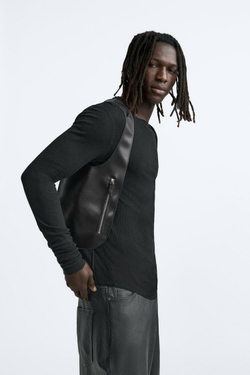 ZARA СУМКА С ПЛЕЧЕВЫМ РЕМНЕМ SOFT, ЧЕРНЫЙ