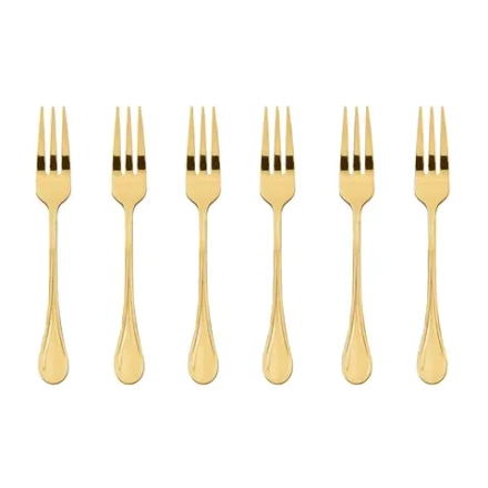 Sambonet Набор из 6 золотых вилок с королевским PVD-покрытием.