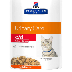 Hill's Feline c/d Urinary Stress Chicken 85 г - диета консервы (пауч) для кошек с идиопатическим циститом при стрессе