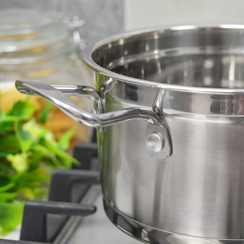 Кастрюля 3,5л из нержавеющей стали, индукция