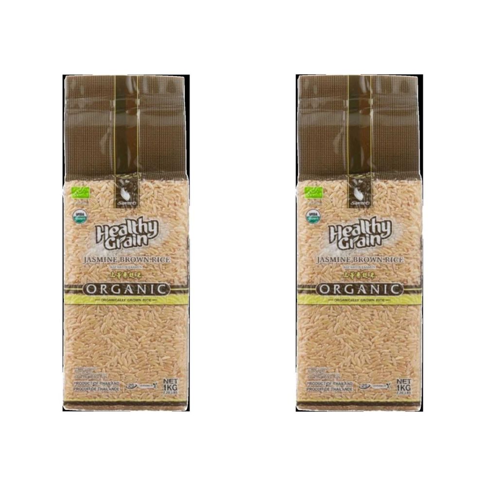 Рис Sawat-D Organic Жасмин тайский коричневый 1 кг, 2 шт