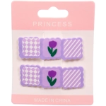 Зажимы для волос детские 2шт «КАРАМЕЛЬ», тюльпаны лавандовые, 5.5*.1.7см