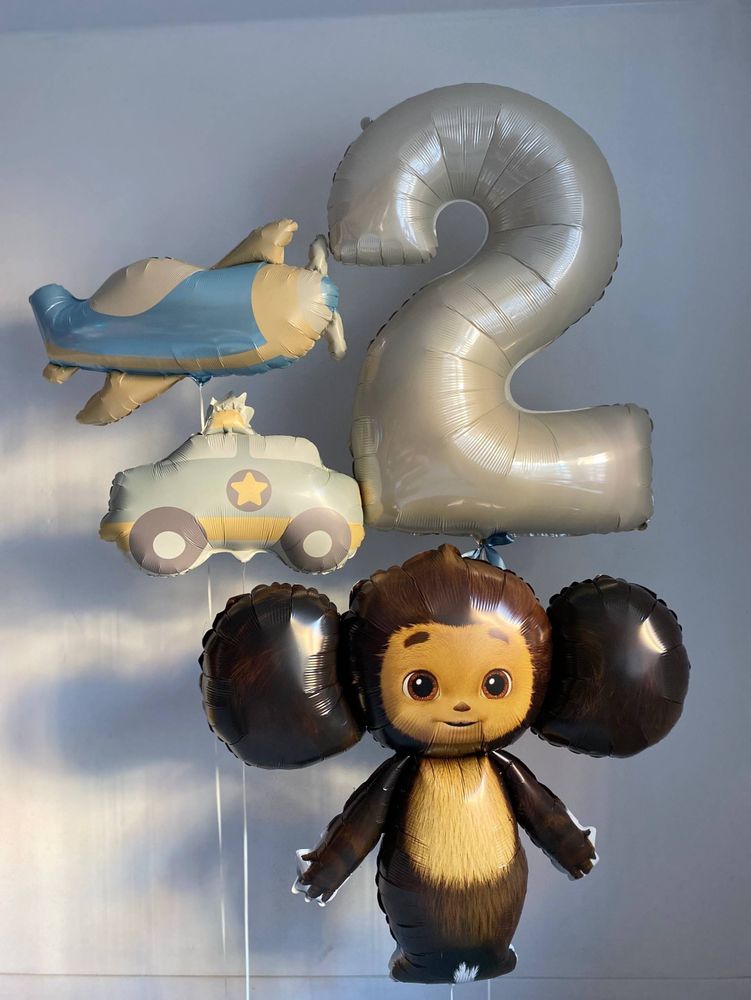 Воздушные шары стильные для сына чебурашка №3773