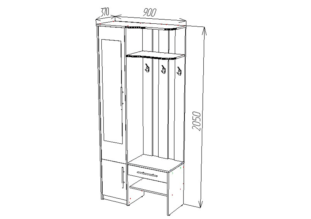 Прихожая ПР-01 Табак / Артвуд