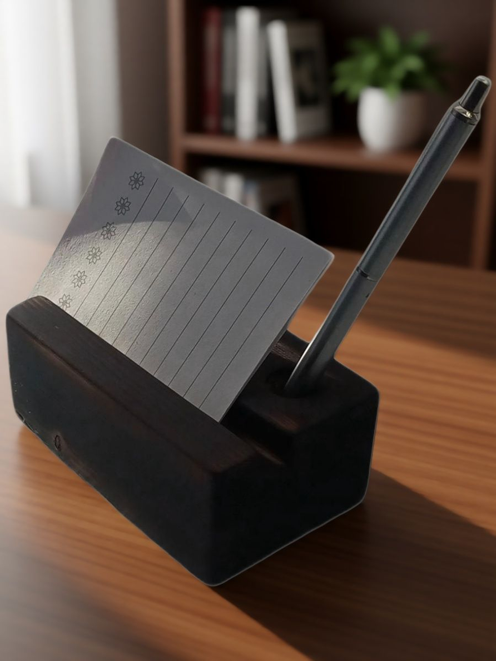 Подставка настольная для визиток,заметок,ручки из натурального дерева