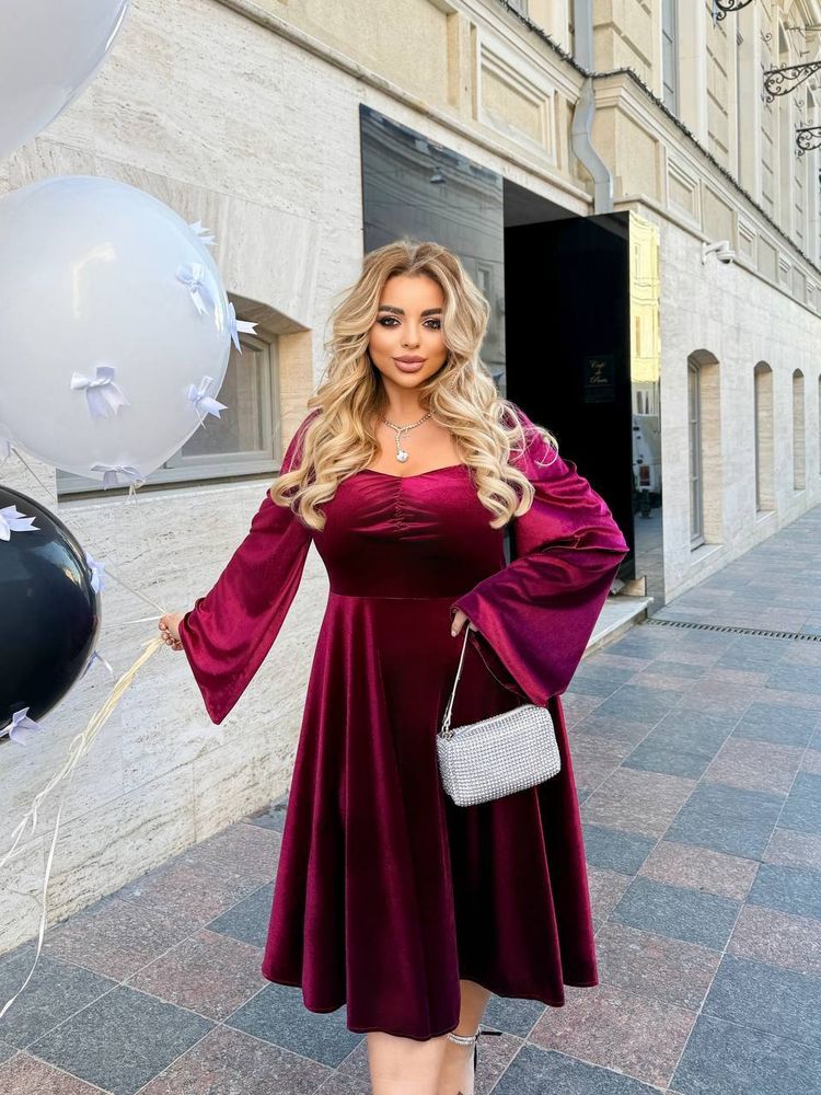 Платье бархат УК-1138-2 Фабрика Моды