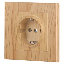 Розетка Intro Accent 6-202-11 2P+E Schuko 16А-250В IP20 СУ AL/CU cосна | Intro