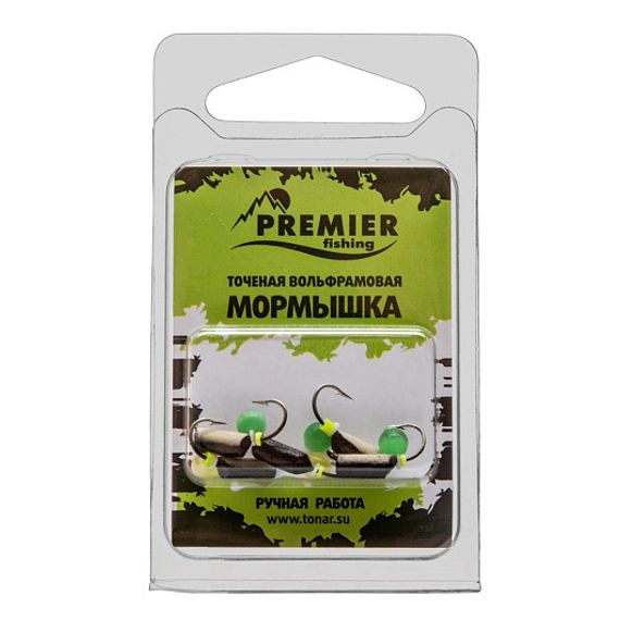 Мормышка вольфрам Столбик 3 с фосфором Кошачий глаз 372 (PR-M-372) Premier Fishing