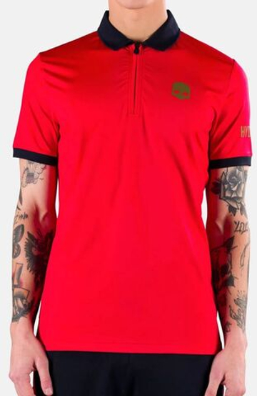 Мужское теннисное поло Hydrogen Half Zip Tech Tee - красный