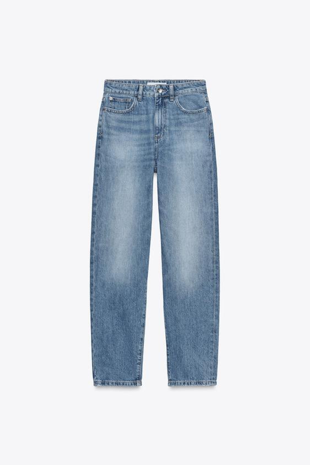 ZARA ДЖИНСЫ Z.05 MOM FIT RIGID С ВЫСОКОЙ ПОСАДКОЙ, ВЫЦВЕТШИЙ СИНИЙ