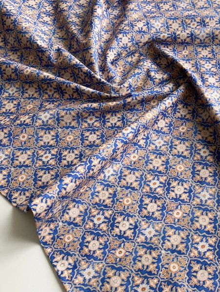 ОРНАМЕНТЫ НА СИНЕМ, отрез 50 см 100% хлопок, Handmade Fabrics 4