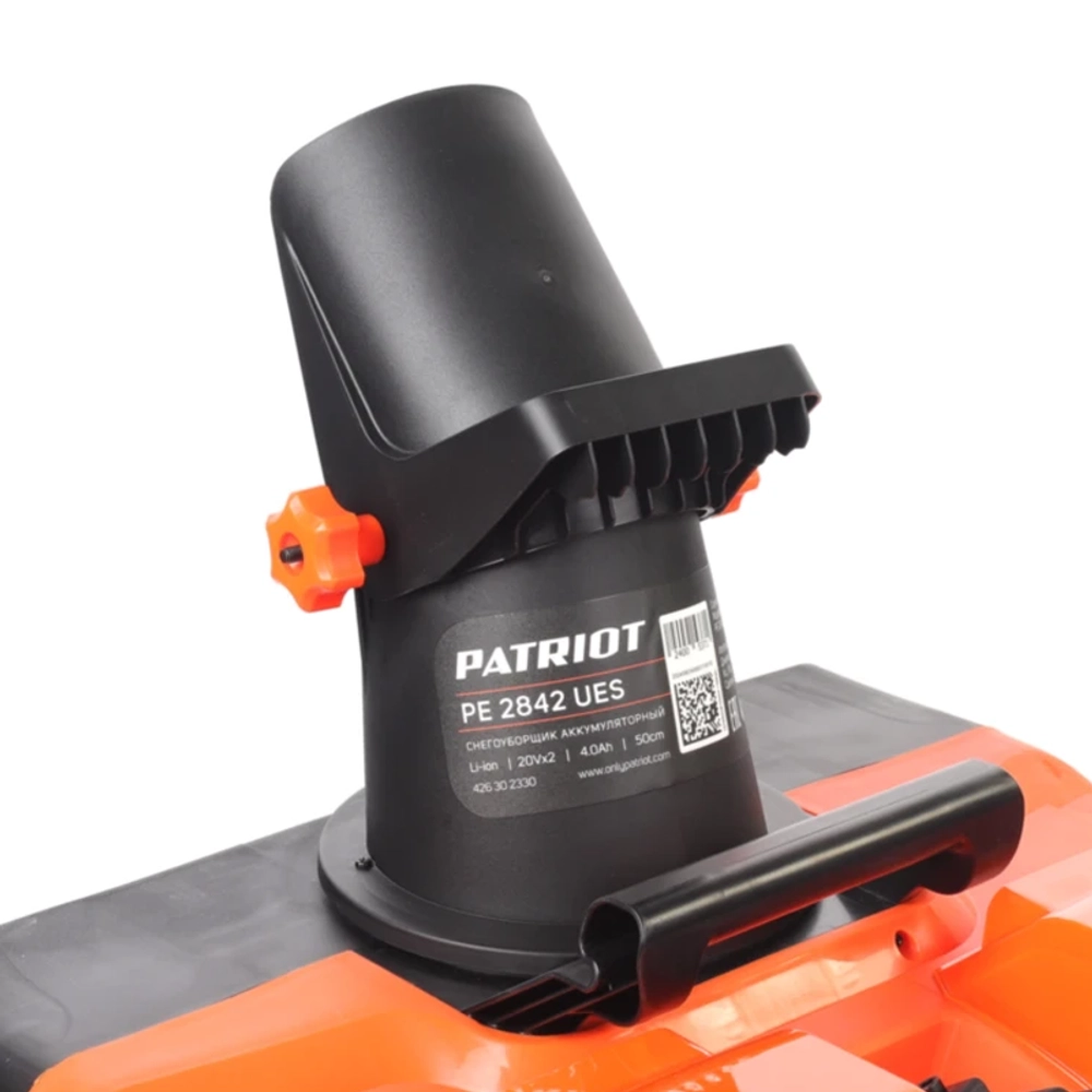 PATRIOT PE 2842 UES 20V 20В аккумуляторный снегоуборщик (2 x 4 Ач, ЗУ) ковш 50 см, выброс 7 м 426302330
