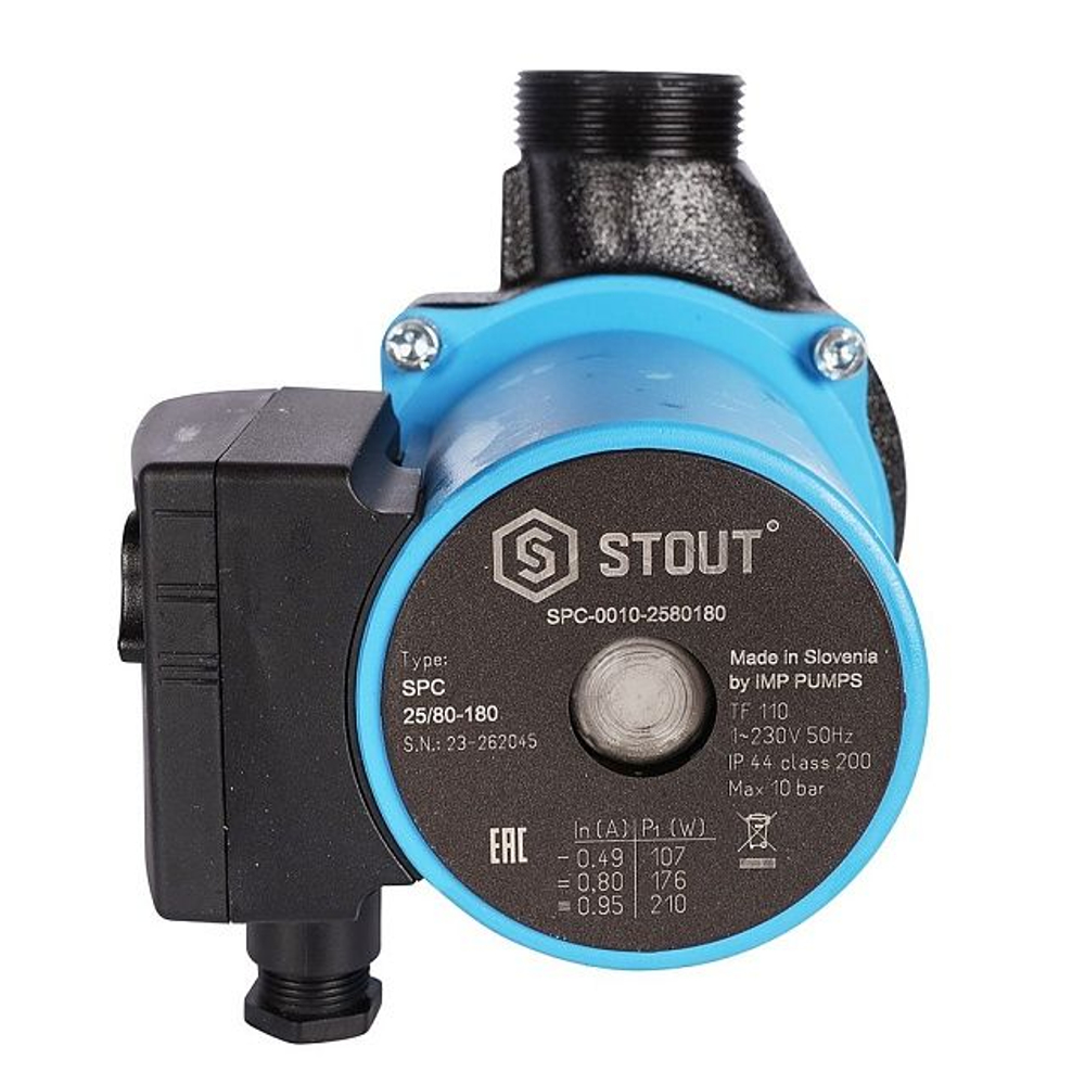 Циркуляционный насос STOUT 25-80-180 с гайками (SPC-0010-2580180)