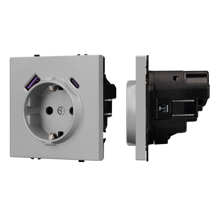 Механизм розетки с USB зарядкой SCT-NOBE-MUAC-SFPL-IS (230V, 16A) Arlight 059445