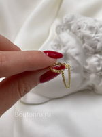 Кафф с декоративной цепочкой золотистый