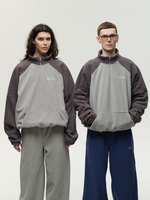 Drawstring Half-Zipped Sweatshirt Double Grey