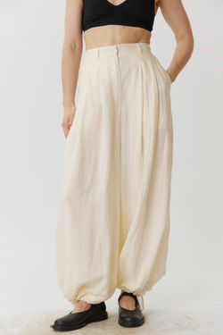 Длинные кюлоты из молочного льна