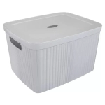 Корзина для белья с крышкой Velvet, 450*360*270мм, 35л (светло-серый флэк)