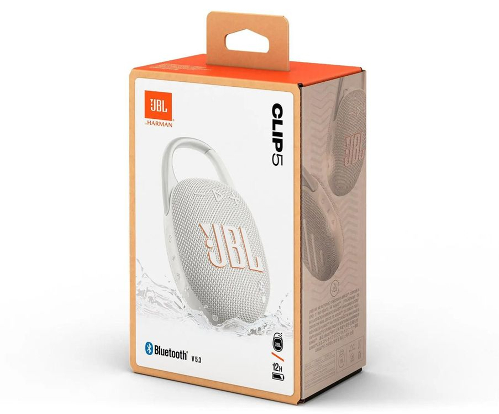 Колонка портативная JBL Clip 5, 7Вт, белый