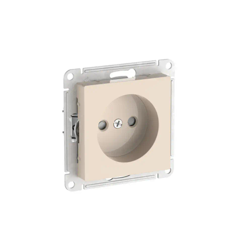 Atlas Design розетка без заземления со шторками, 16А, мех., быстрозажим. клем., Бежевый