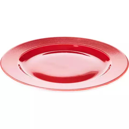 Тарелка мелкая с широким краем фарфор D=265,H=15мм белый,красный
