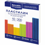 Пластилин классический BRAUBERG "АКАДЕМИЯ КЛАССИЧЕСКАЯ" 10 цветов 200 г стек качество на высоте (16 штук в упаковке)