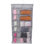 Органайзер двухсторонний подвесной для хранения вещей с крючком «ИДЕЯДОМА», цвет серый, 30 карманов, 75*39см