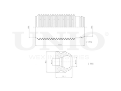Комплект пыльник и отбойник UNIO DUC-50045