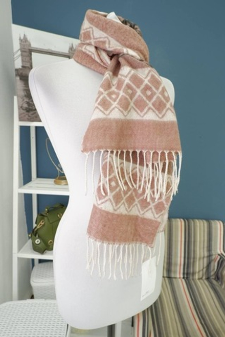 Шарф кофейный с бахромой