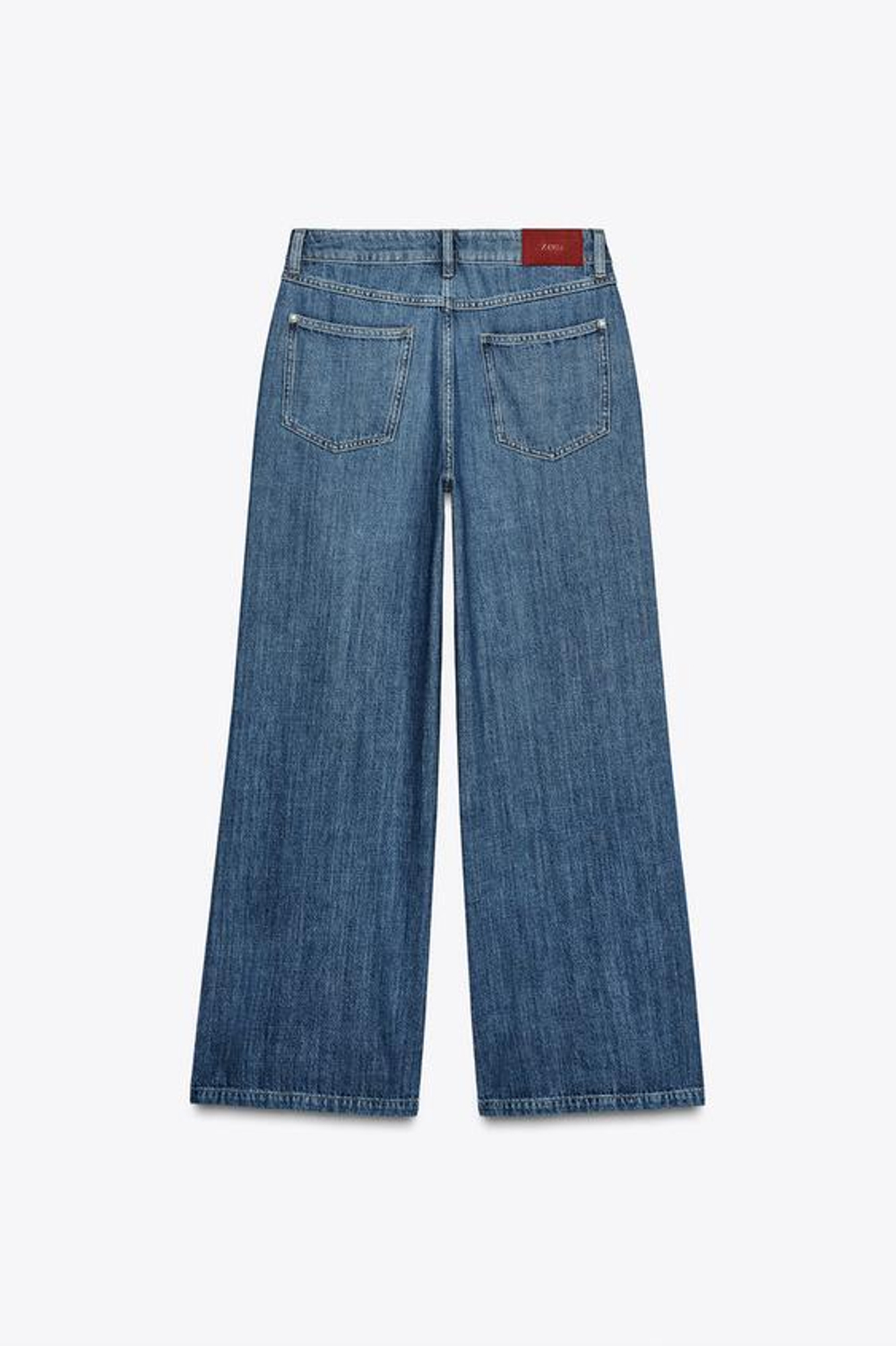 ZARA ДЖИНСЫ Z1975 WIDE LEG С ВЫСОКОЙ ПОСАДКОЙ, ВЫЦВЕТШИЙ СИНИЙ