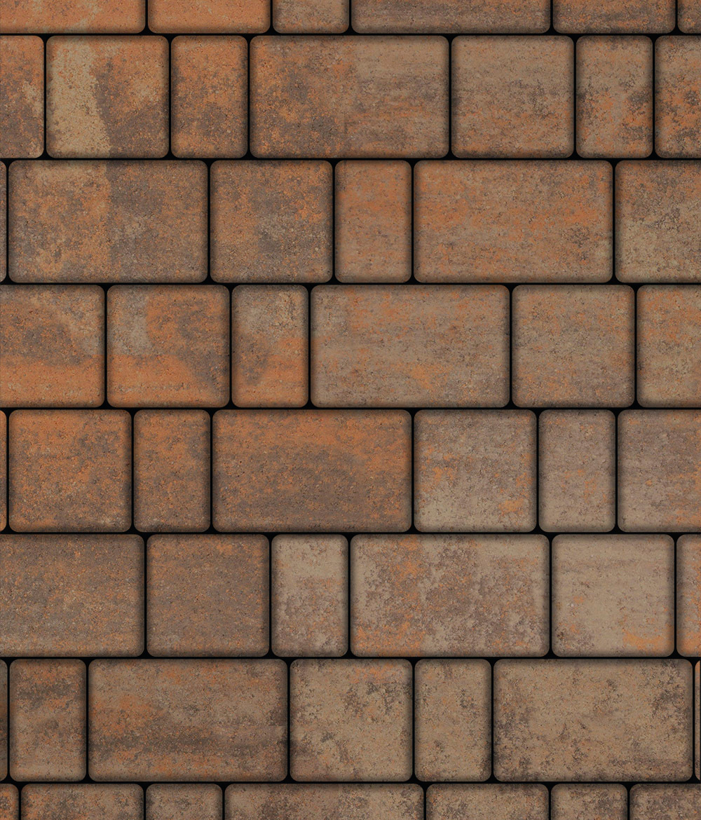 Тротуарная плитка ВЫБОР, форма Старый город, h=80мм