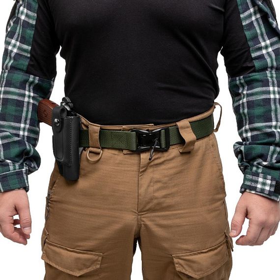 Кобура поясная под ПМ с запасной обоймой черная (HS-ПК-4bl) Helios