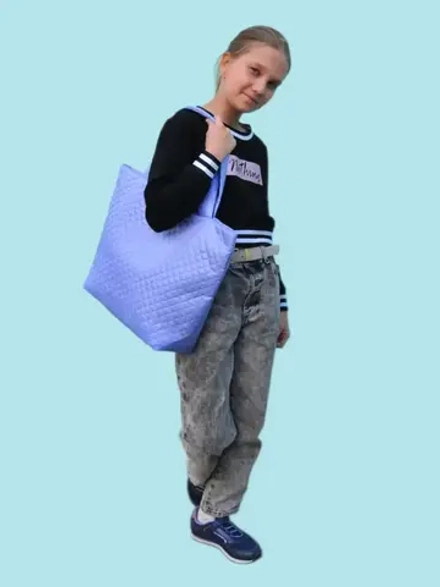 Сумка стеганая шоппер на молнии подарок